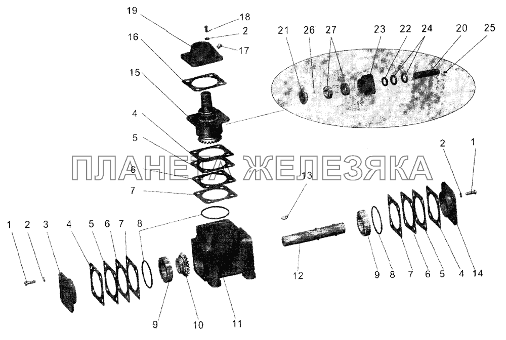 Редуктор угловой МАЗ-104